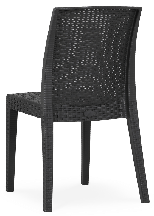 Cadeira em plástico com fibra de vidro, injeção a gás, para uso exterior e interior, proteção contra raios UV, reciclável, empilhável. Fabricado em Portugal, Plásticos Joluce.