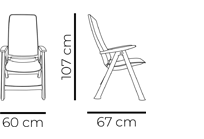 Cadeira desdobrável para uso exterior, fabricada em polipropileno, reciclável. Fabricado em Portugal, Plásticos Joluce.